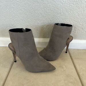 Zara Gray Heeled Ankle Boots